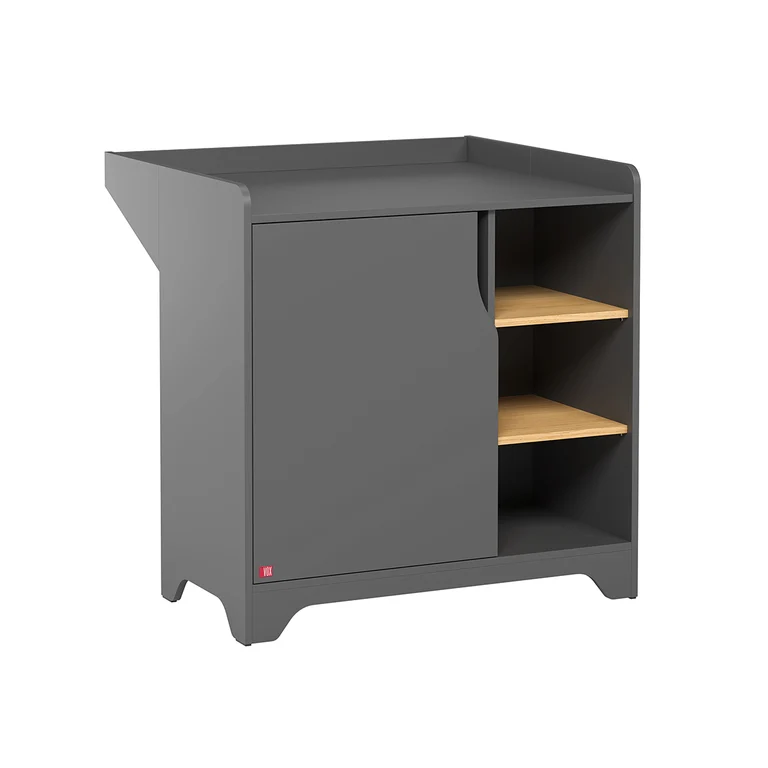 Commode à langer et Armoire 1 porte Vox Leaf Gris et bois