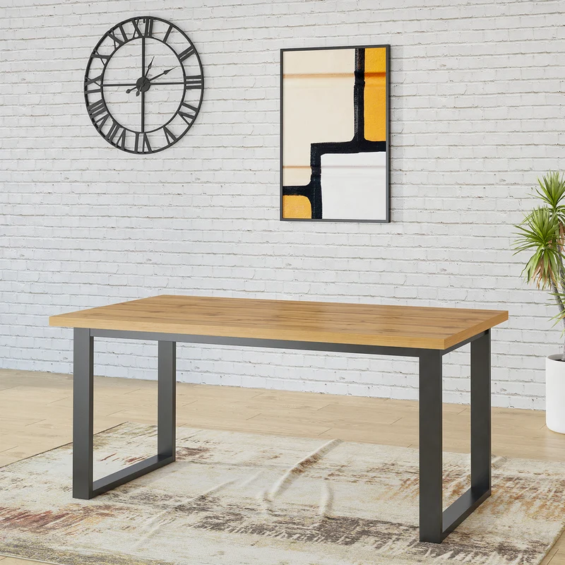 Table à manger extensible 6 à 8 places Eden Bois et Metal