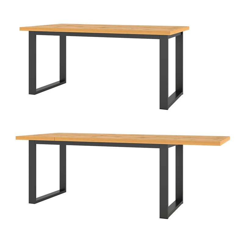 Table à manger extensible 6 à 8 places Eden Bois et Metal