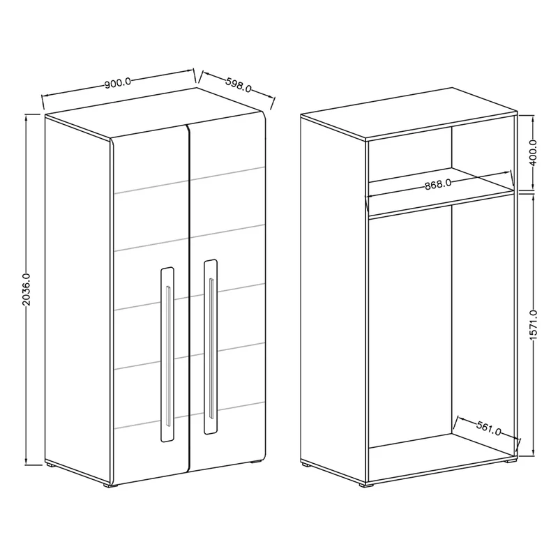 Armoire 2 portes Louis Bois