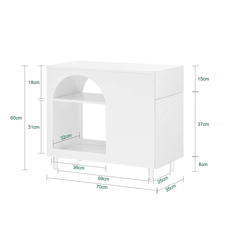 SoBuy FBT135-W Table d’Appoint, Bout de Canapé de Salon, Table à Café, Caisson de Bureau avec 1 Tiroir 1 Porte et Compartiments