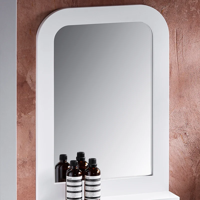 SoBuy BZR162-W Miroir Mural, Miroir de Salle de Bain avec Étagère Plateau, Suspendu , Chambre, Salon