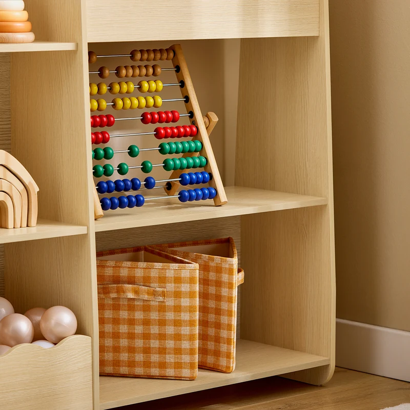 SoBuy KMB101-N Étagère de Rangement pour Enfants, Meuble Rangement pour Livres et Jouets, Bibliothèque Organisateur pour Chambre d'Enfants, Salle de Jeux, Salon, 91x30x100 cm