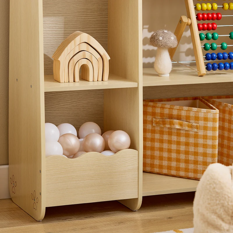 SoBuy KMB101-N Étagère de Rangement pour Enfants, Meuble Rangement pour Livres et Jouets, Bibliothèque Organisateur pour Chambre d'Enfants, Salle de Jeux, Salon, 91x30x100 cm