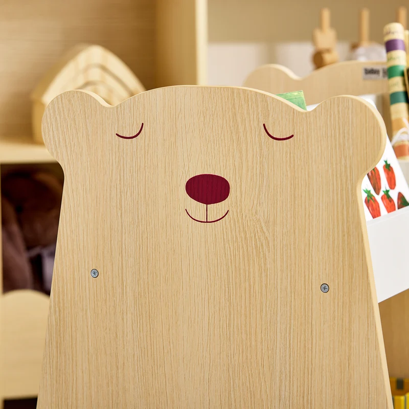 SoBuy KMB103-WN Étagère à Livres pour Enfant, Étagère à Jouets, Bibliothèque à roulettes pour Chambre d'enfant et Salle de Jeux