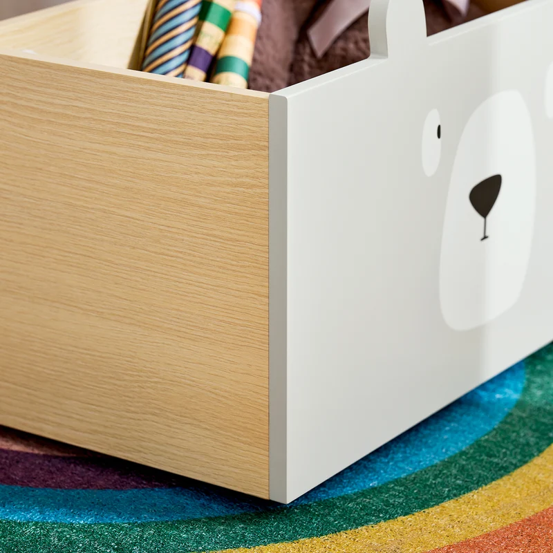 SoBuy KMB104-HG Bibliothèque Enfant, Étagère à Livres, Étagère de Rangement Jouets pour Enfants, Porte-revues avec Boître Roulante et 3 Étagères, Blanc et Gris, L51xP28xH70 cm