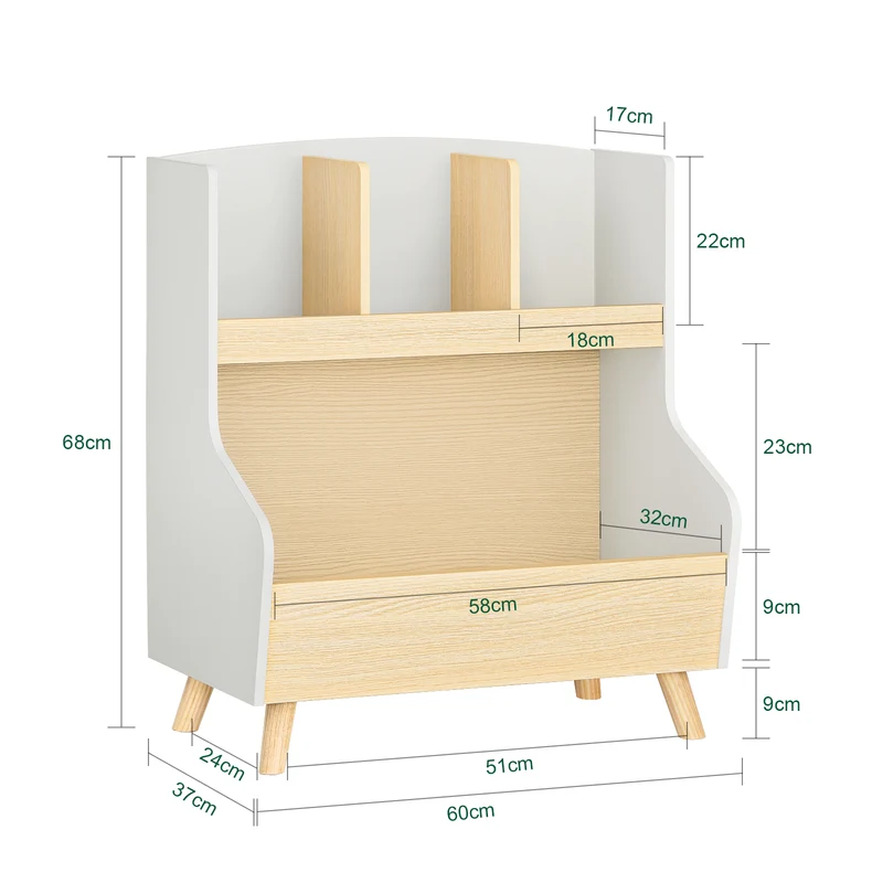 SoBuy KMB105-HG Bibliothèque Enfant Étagère de Rangement Jouets pour Enfants Étagère à Livres pour Garçon, Fille