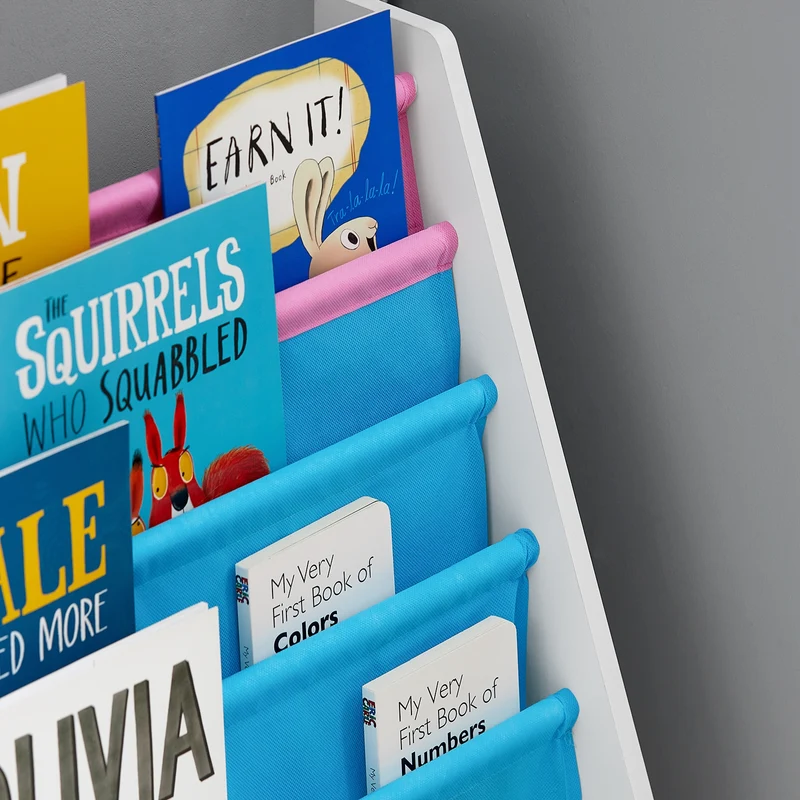 sebuyfr.comG225-F Bibliothèque Étagère à Livres pour Enfants Porte-revues 4 Compartiments, 62x30x71cm