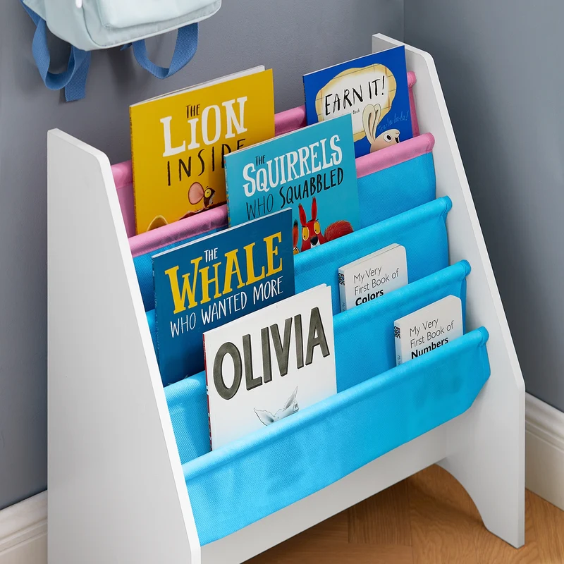 sebuyfr.comG225-F Bibliothèque Étagère à Livres pour Enfants Porte-revues 4 Compartiments, 62x30x71cm
