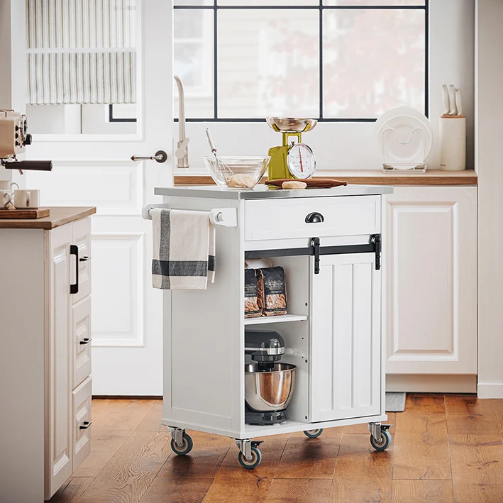 SoBuy FKW121-W Desserte de Cuisine à roulettes Chariot de Service Cuisine 69x46x92 cm