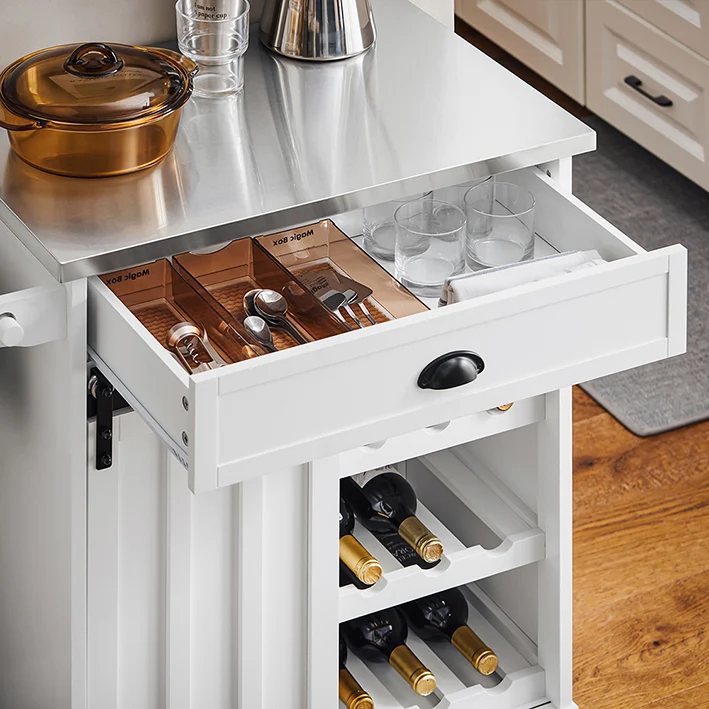 SoBuy FKW121-W Desserte de Cuisine à roulettes Chariot de Service Cuisine 69x46x92 cm