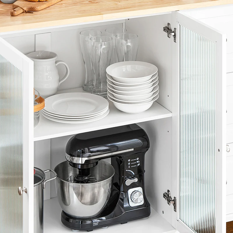 SoBuy FKW120-WN Desserte de Cuisine à roulettes îlot de Cuisine Chariot de Service Buffet Placard Armoire Cuisine