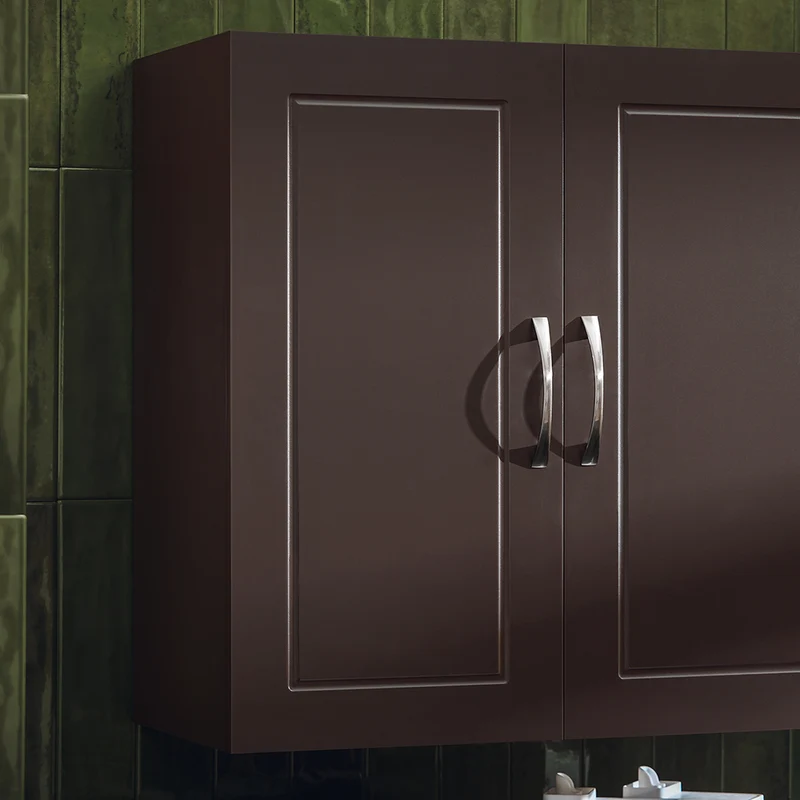 SoBuy FRG231-BR Meuble Haut Salle de Bain Suspendu Armoire Murale avec Étagère Réglable et Porte Rangement Mural Compact pour Salle de Bain, WC ou Cuisine Marron 60x30x60 cm