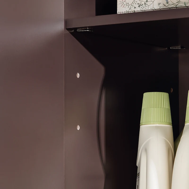 SoBuy FRG231-BR Meuble Haut Salle de Bain Suspendu Armoire Murale avec Étagère Réglable et Porte Rangement Mural Compact pour Salle de Bain, WC ou Cuisine Marron 60x30x60 cm