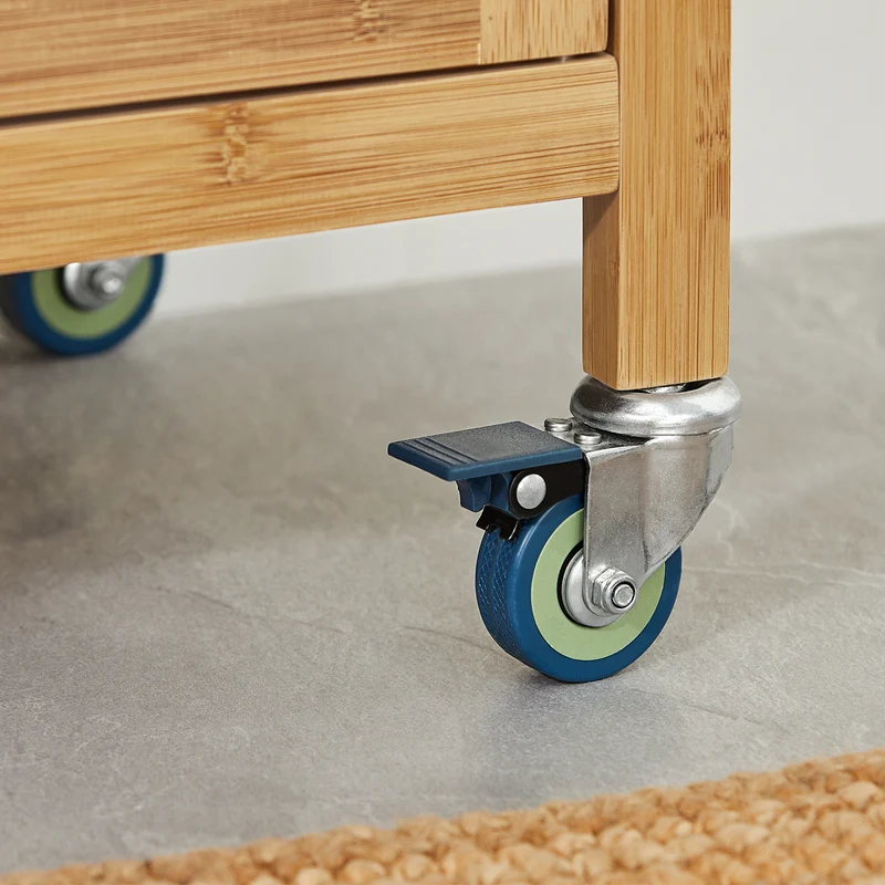 SoBuy FKW53-N Desserte cuisine Table roulante en Bambou Chariot de cuisine