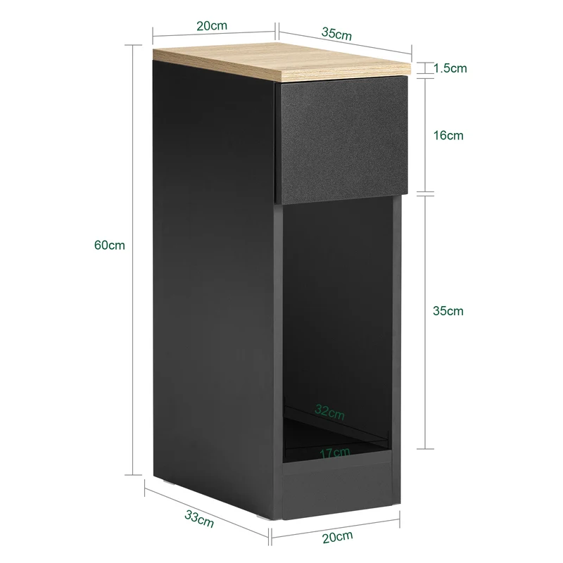 SoBuy FBT111-SCH Table de Chevet Table de Nuit Bout de Canapé Table d'Appoint Table Basse avec Tiroir