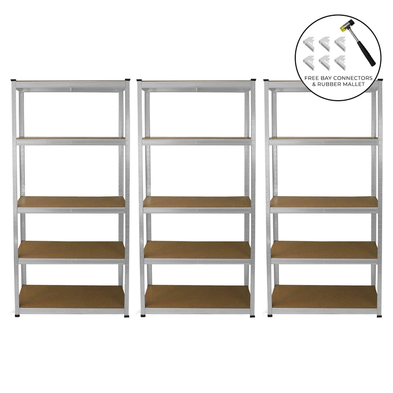 Monster Racking - 3 Rayonnages E-Rax en Acier Galvanisé 90cm x 40cm x 180cm