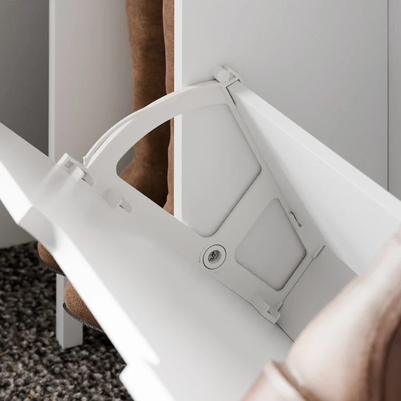 SoBuy FSR209-WN Meuble à Chaussures Faible Profondeur 19 cm – Gain de Place pour Entrée Étroite