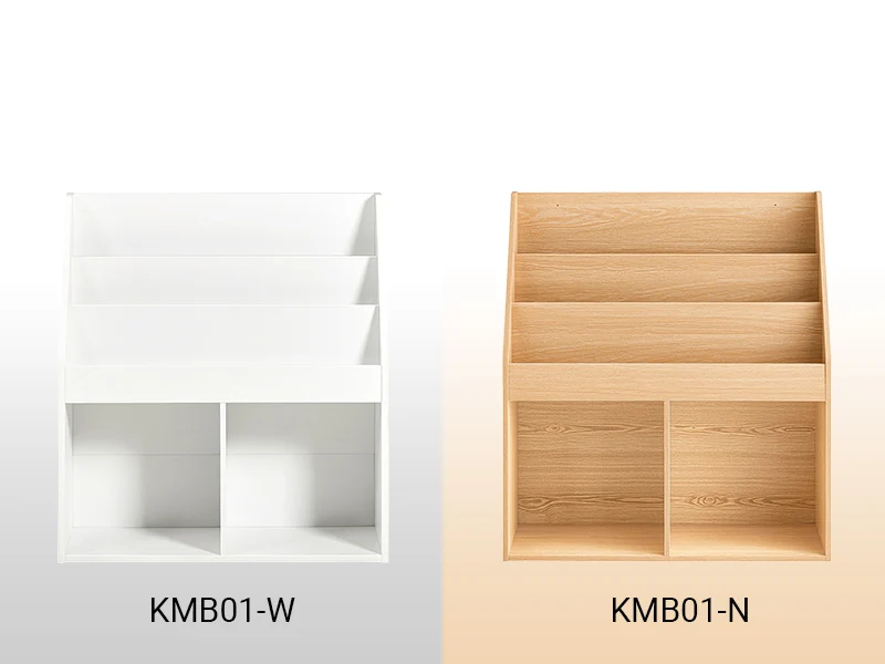 SoBuy KMB01-N Bibliothèque Enfant Montessori Naturelle – 3 Étagères, 2 Compartiments, 80 cm