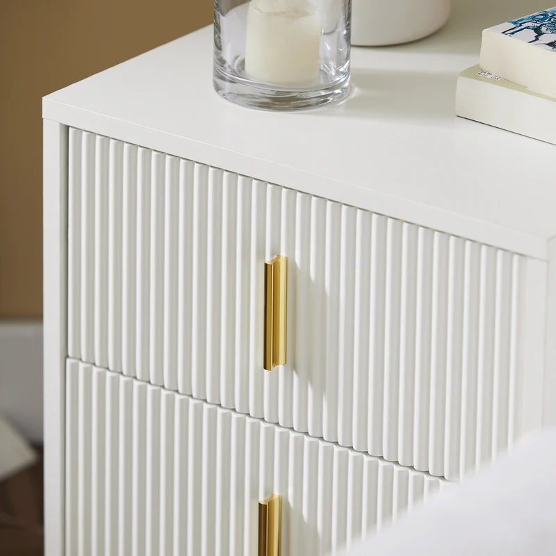 SoBuy FBT115-Wx2 Lot de 2 Table de Chevet - Table de Nuit avec 2 tiroirs, Table d'appoint pour Chambre à Coucher - Meuble de Rangement Moderne, Blanc L40 x P40 x H47 cm