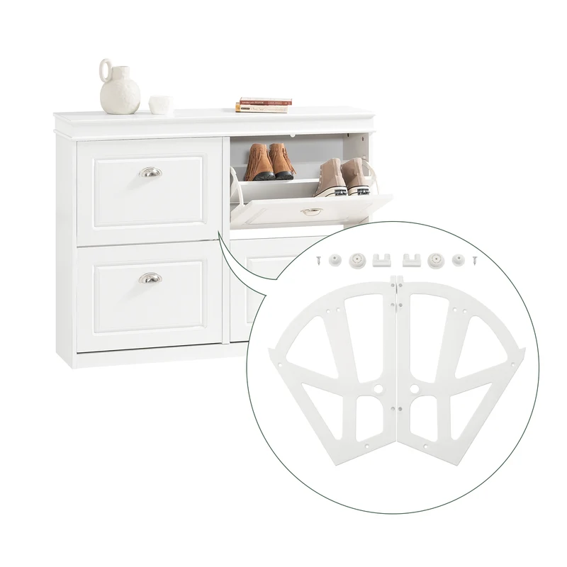 SoBuy SDA08-W 2 Pièces Charnières de Cabinet, Charnières de Tiroir pour Porte-Chaussures en Plastique Raccords De Remplacement