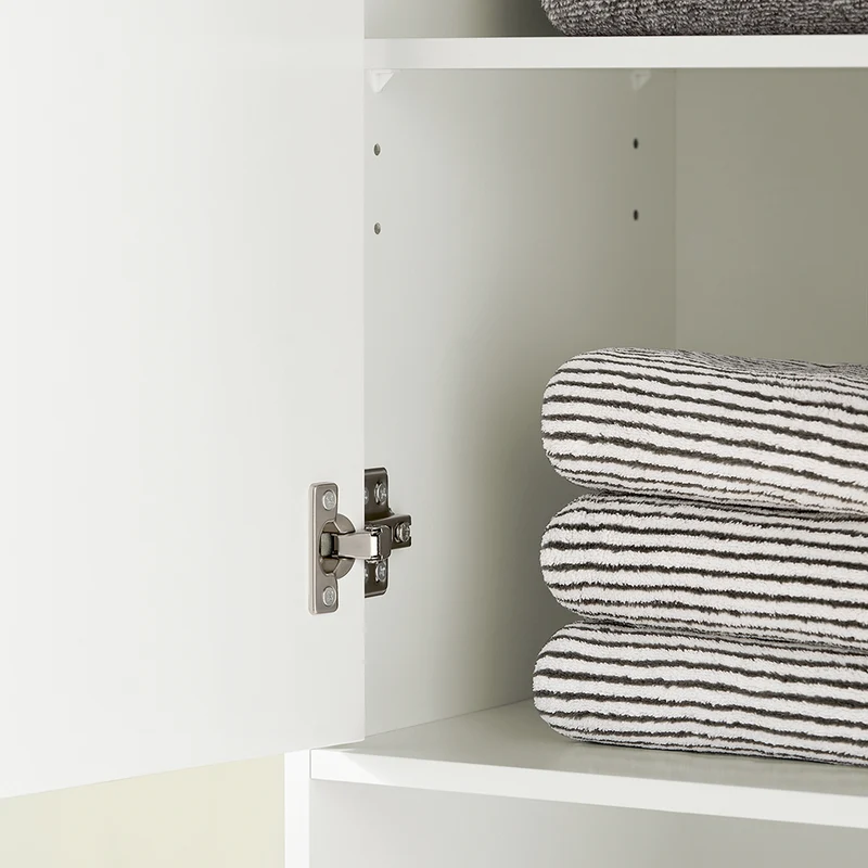 SoBuy BZR80-W Colonne de Salle de Bain 170 cm – Tiroir, Portes et Étagère Ouverte – Blanc