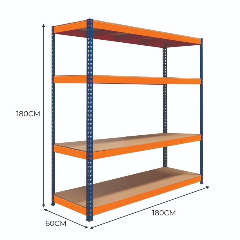 Monster Racking - 1 Rayonnage S-Rax à 4 Étagères en Acier 60 x 180 x 180 cm