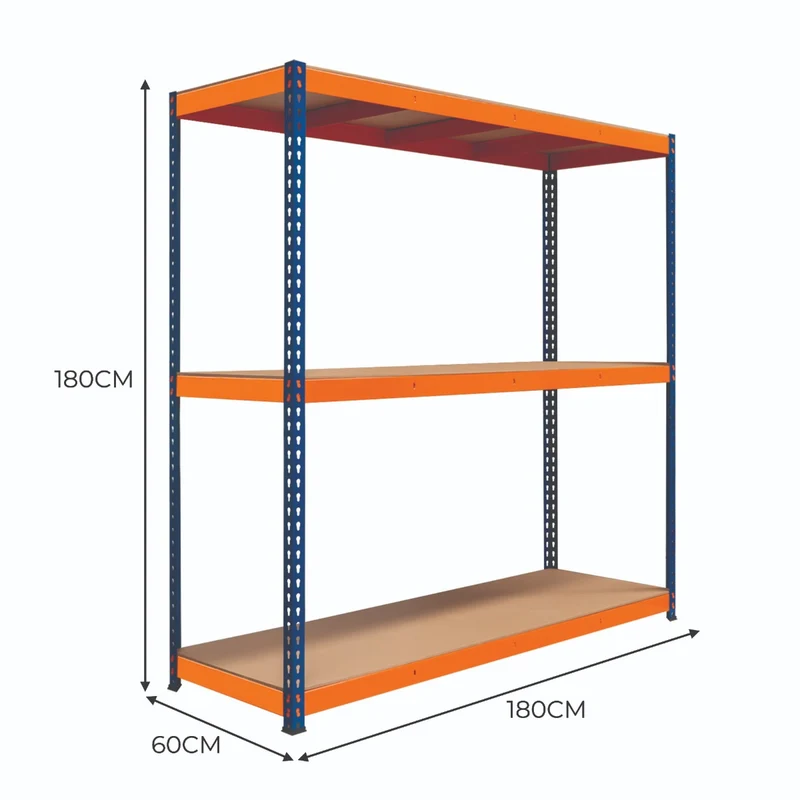 Monster Racking - 1 Rayonnage S-Rax à 3 Étagères en Acier 60 x 180 x 180 cm