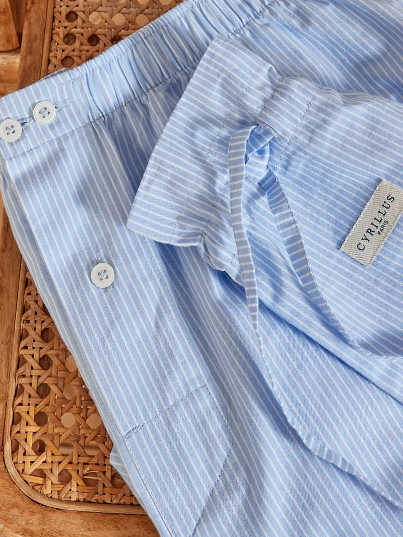 Caleçon coton rayé homme
