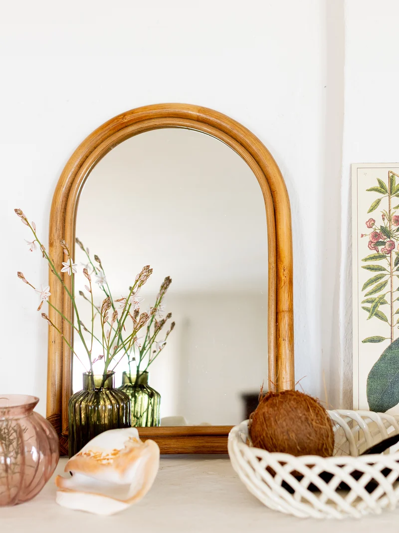 Miroir en rotin Céleste