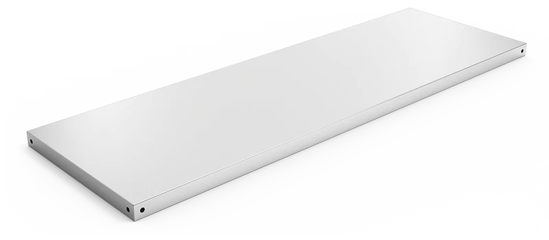 Étagère inox pour rayonnages modulaires épaisseur 0,8 mm.