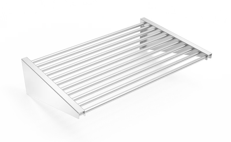 Étagère murale inox en tube