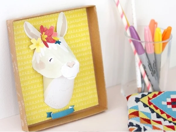 Kit DIY Trophée en Papier Lama – Décoration Murale 3D à Fabriquer Soi-même