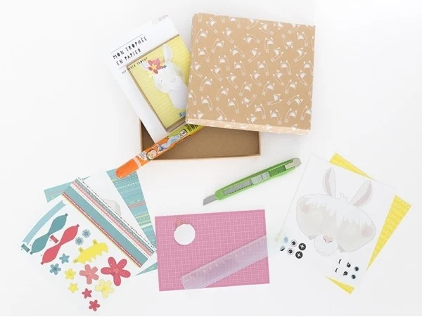 Kit DIY Trophée en Papier Lama – Décoration Murale 3D à Fabriquer Soi-même