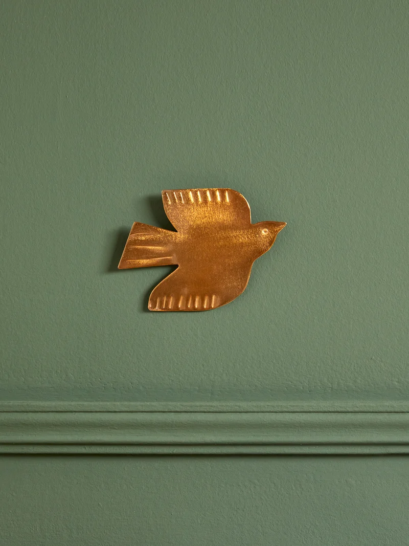 Déco murale oiseau laiton