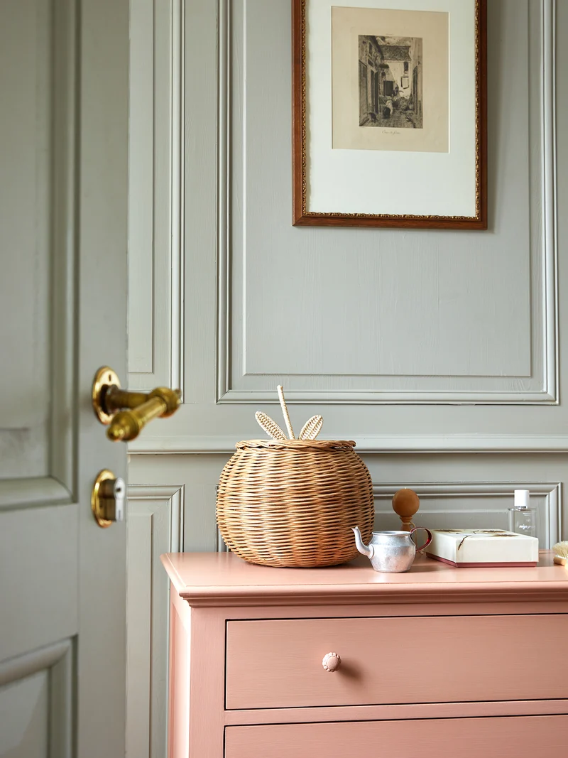 Boîte prune en rotin