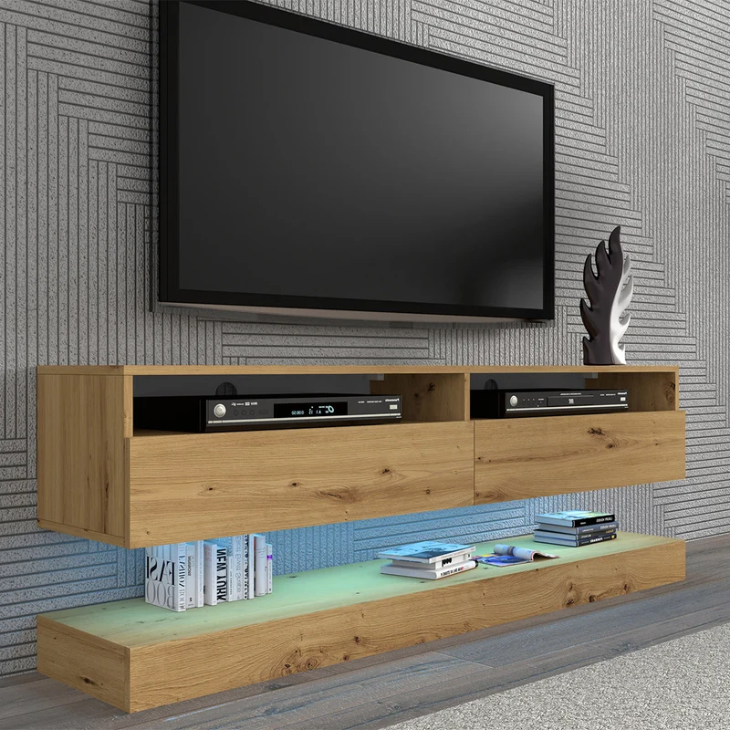 Mur TV 2 portes 160 cm Vega Bois