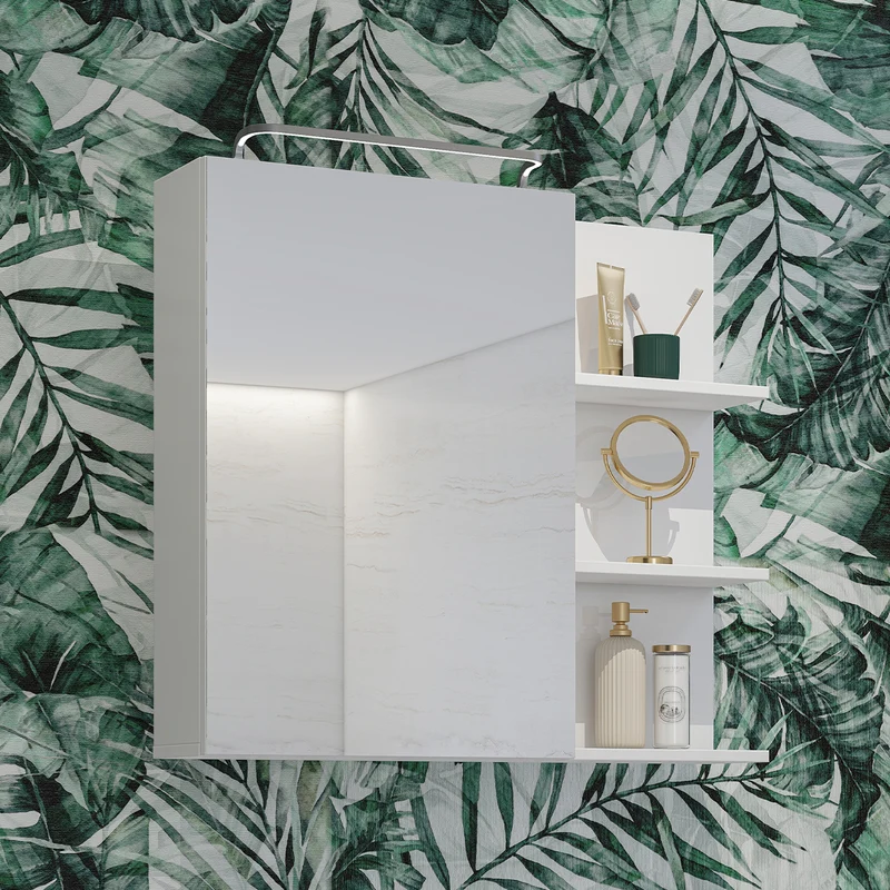 Armoire murale 1 porte miroir Sophéa Blanc