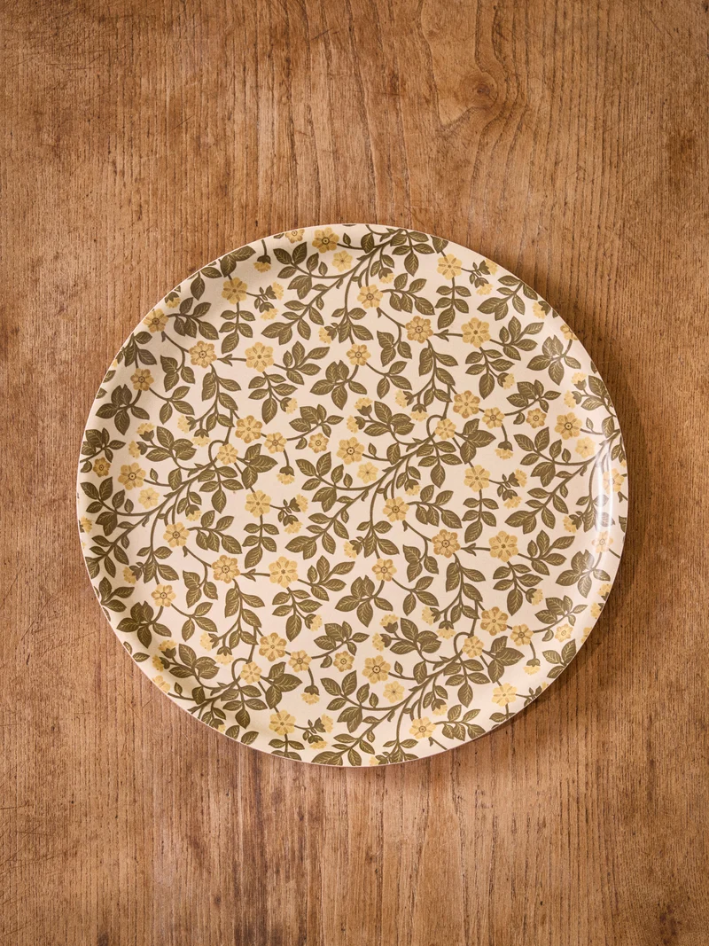 Plateau floral rond en bois