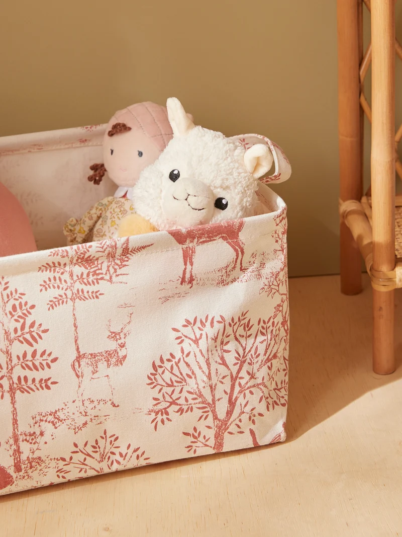 Bac de rangement rectangle esprit toile de Jouy