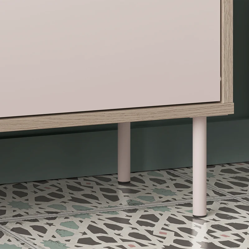 Banc meuble à chaussures long 1 porte Alos Cachemire et Bois