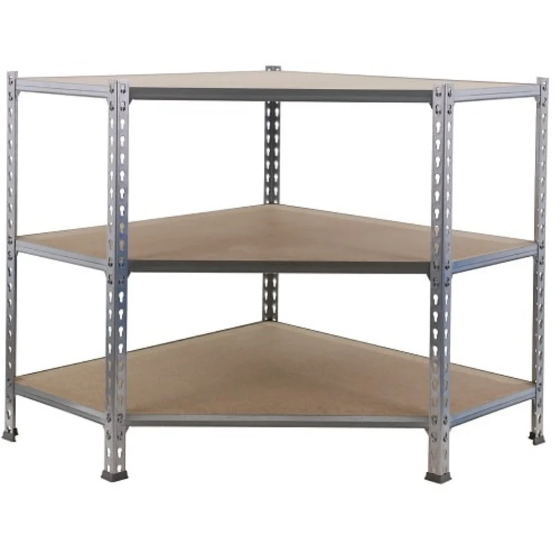 Etagère basse bois/métal d'angle 900x900mm