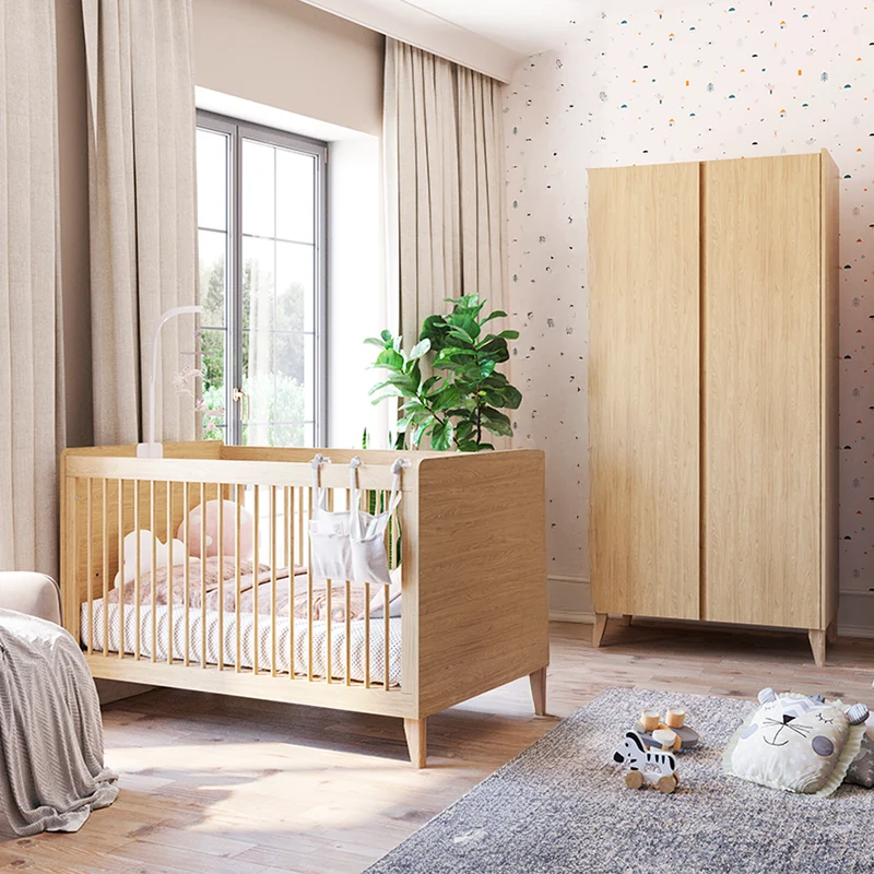 Lit évolutif 70x140 et armoire 2 portes Vox Muve Bois
