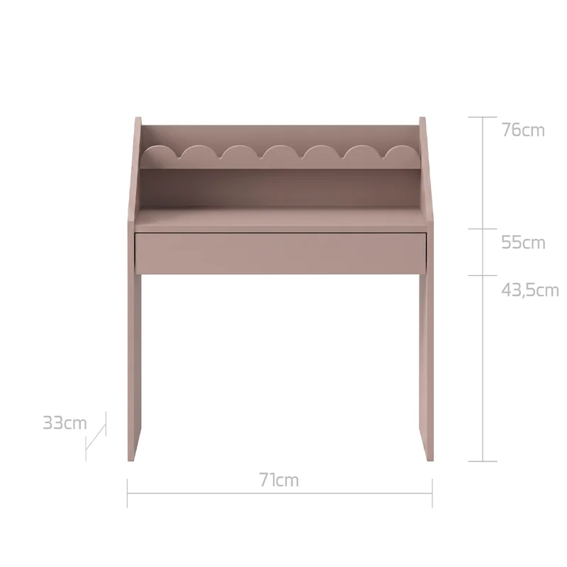 Bureau 1 tiroir Bellamy Book Nook Rose