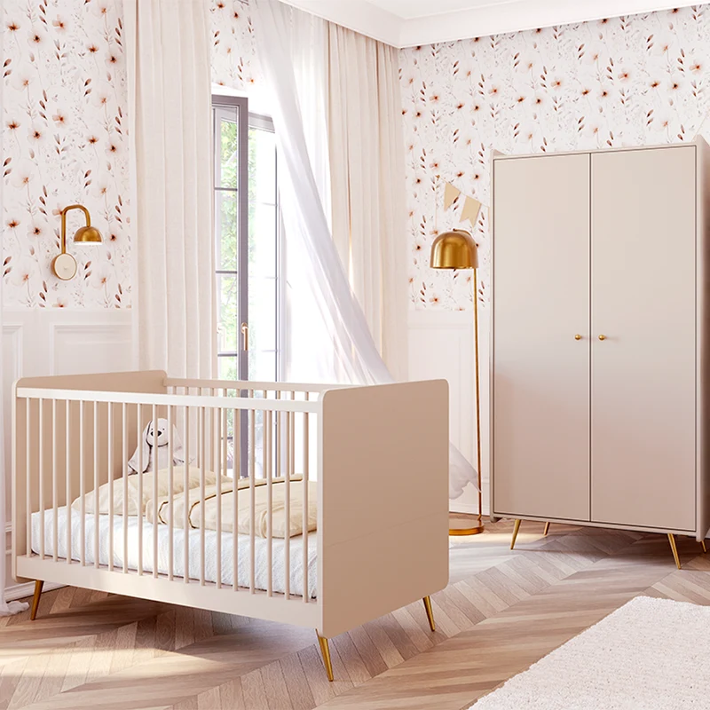 Lit évolutif 70x140 et armoire 2 portes Vox Lunea Cachemire