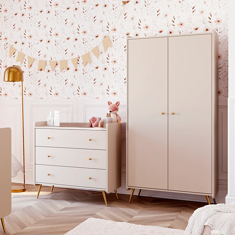 Commode 3 tiroirs et armoire 2 portes Vox Lunea Cachemire