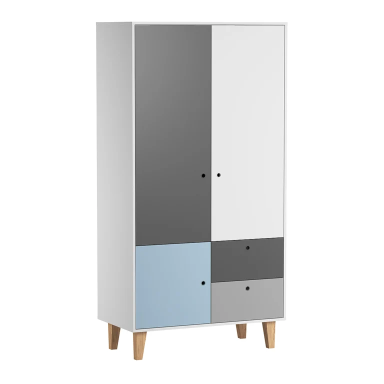 Lit bébé évolutif et Armoire Vox Concept Bleu
