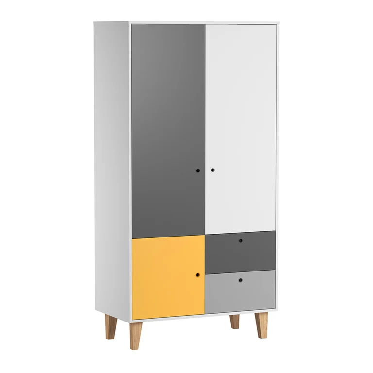 Chambre complète lit bébé évolutif - commode à langer - armoire Vox Concept Jaune