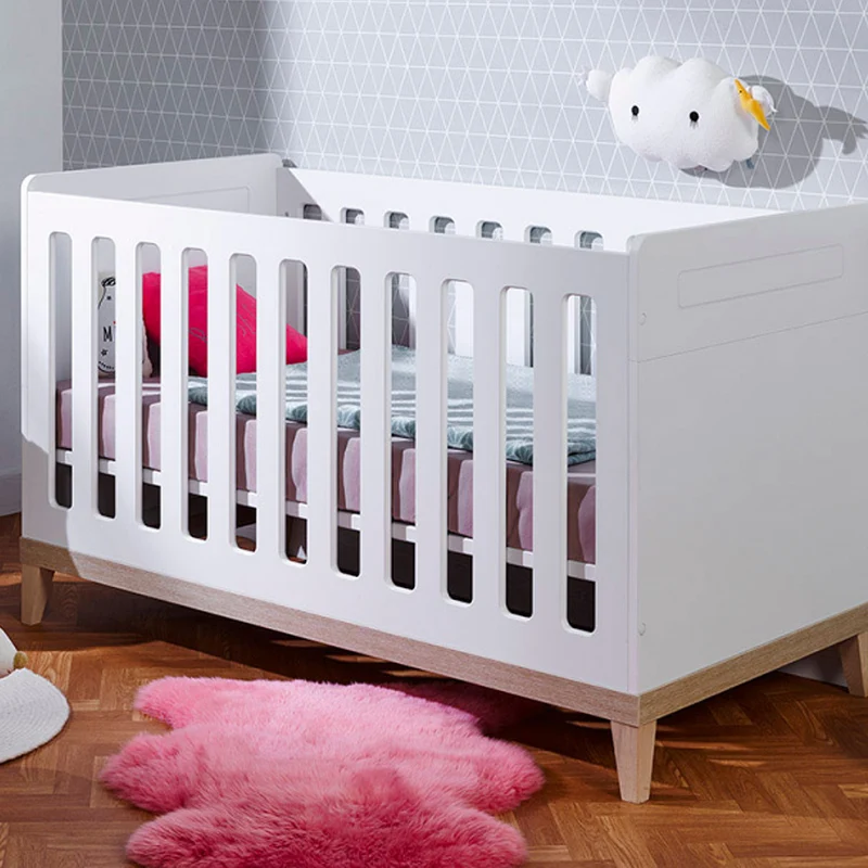 Lit bébé évolutif Bébé Provence Evidence Blanc Hêtre