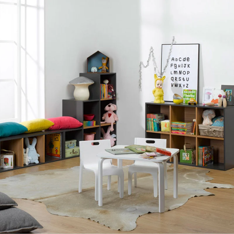 Bibliothèque enfant Junior Provence 9 cases - Gris